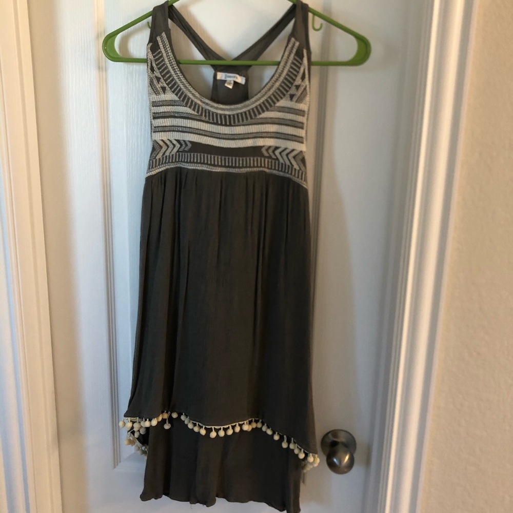 Boho olive mini dress